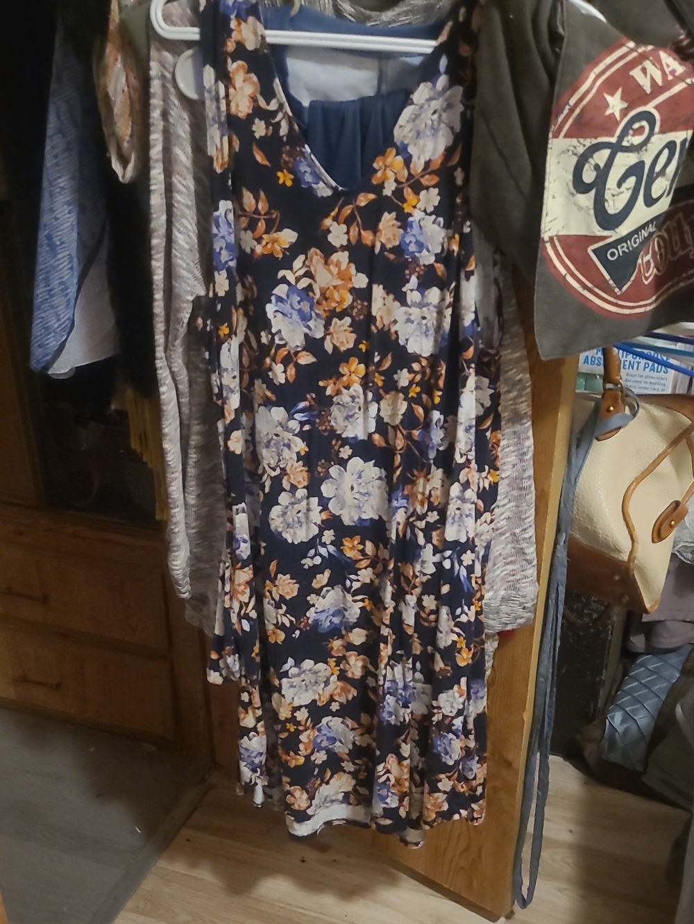 Women's Navy Floral Sleeveless Dress